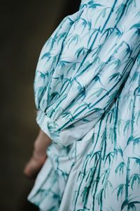 Close-up of woman wearing patterned clothing