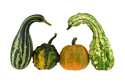 Close-up of fruits against white background