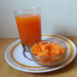 Close-up of breakfast served on table