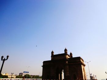 Low angle view of built structure against clear sky