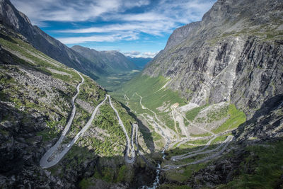 High angle view of mountain road