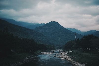 Scenic view of mountains against sky