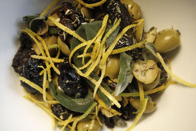 Close-up of food over white background