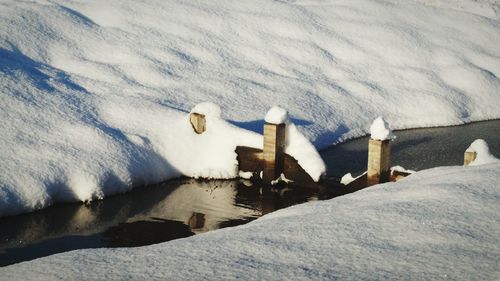 Snow covered structure in winter