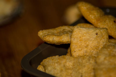 Close-up of dessert on table