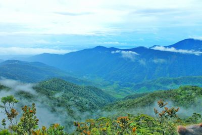 Scenic view of mountains against sky