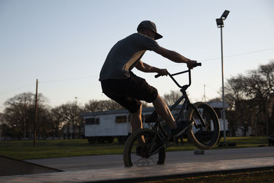 Portrait of bmx bicycle rider