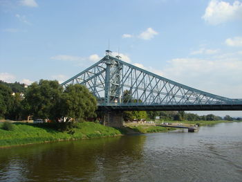 Bridge over river against sky
