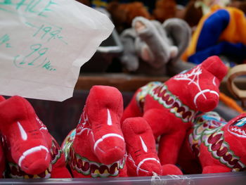 Close-up of shoes for sale in market