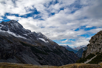 Scenic view of rocky mountains against sky