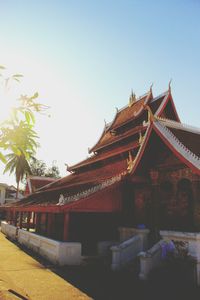 Low angle view of temple against clear sky