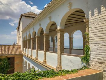 Low angle view of historic building against sky