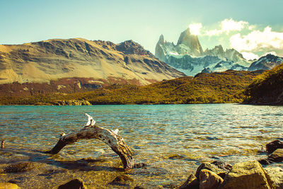 Scenic view of mountains against sky