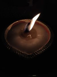High angle view of tea light candle