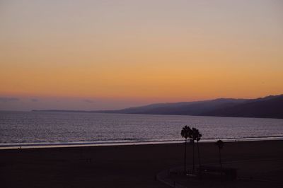 Scenic view of sea at sunset