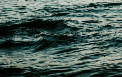 Long exposure water closeup in sea