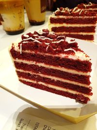 Close-up of cake in plate