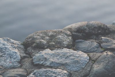 Close-up of pebbles on beach