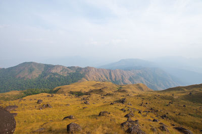 Scenic view of mountains against sky