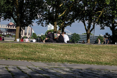People in park against sky