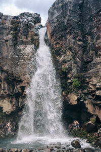 Scenic view of waterfall