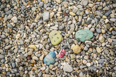 High angle view of stones