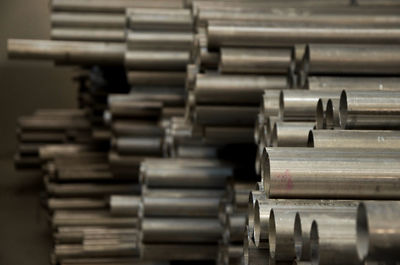 Stack of metal in factory