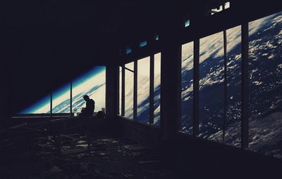 View of people in dark room