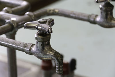 Close-up of taps
