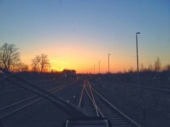 Railroad track at sunset