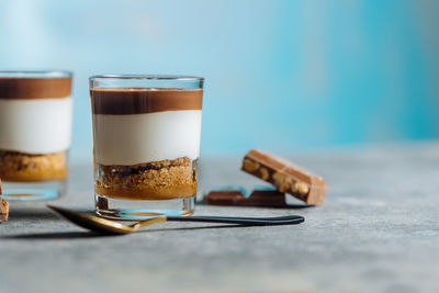 Close-up of coffee cup on table