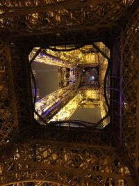 Low angle view of illuminated built structure