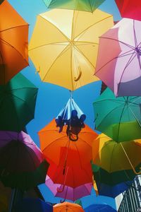 Low angle view of umbrellas