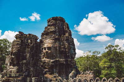 Low angle view of temple against sky