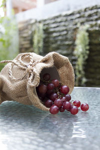 Close-up of blackberries holding fruit