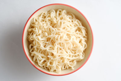 High angle view of noodles in bowl