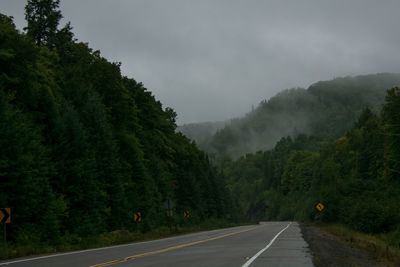 Road amidst trees against sky