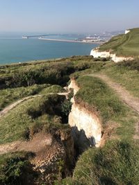 Dover docks from the cliffs