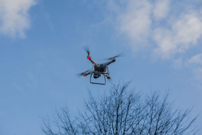 Drone is controlled and fly in the air