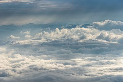 View of sky above the clouds