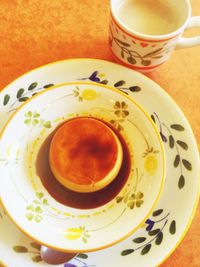 Close-up of coffee cup on table