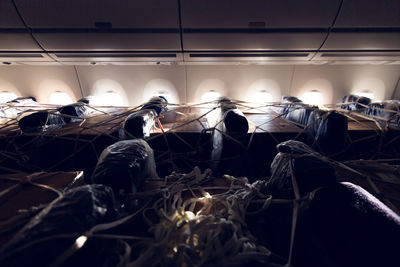 Cargo on seats in a passenger plane