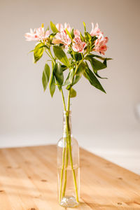 Close-up of flower vase on table