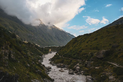 Scenic view of mountains against sky