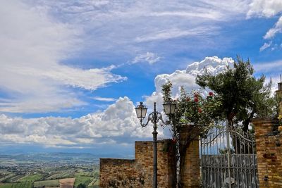 Idyllic view of cloudscape over gate