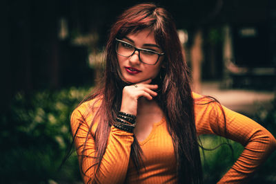 Portrait of beautiful young woman