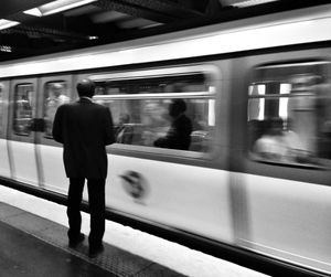 Train at subway station