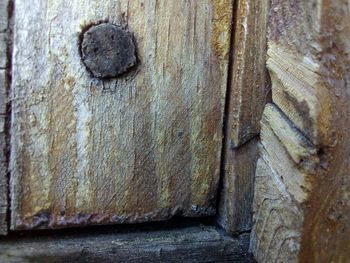 Close-up of weathered door