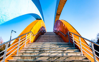 Low angle view of staircase against sky