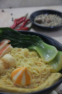 Close-up of soup in bowl